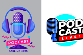 creative unique podcast logo design or podcast cover art for your business