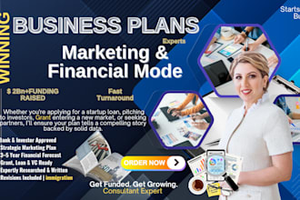 craft business plan with marketing and financial model, strategy plan
