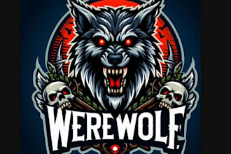 design custom horror mascot werewolf logo