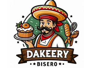 do vintage cartoon food restaurant bakery mexican logo