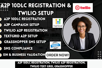 a2p 10dlc registration, twilio a2p registration, twilio text grid, grasshopper