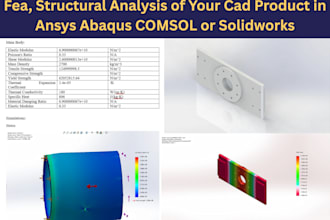 do fea structural analysis for cad product in ansys abaqus comsol or solidworks