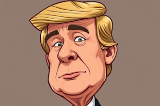 draw a humorous political cartoon or caricature