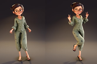 stylized 3d character model in blender cartoon character design 3d rig for game