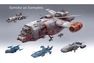 draw spaceship concept art or design a starship or scifi vehicle