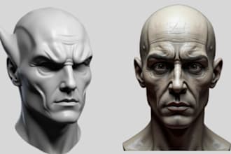 sculpt custom 3d cosplay masks, helmets, and head for 3d printing