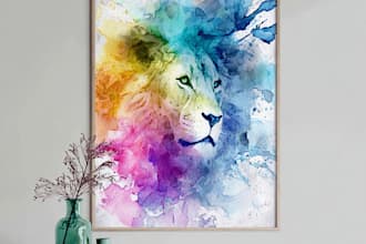 design abstract watercolor wall art