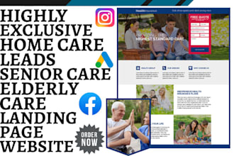 generate homecare lead elderly care assisted living landing page health care web