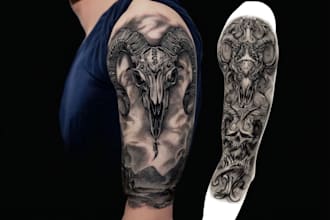 create unique custom tattoo any tattoo design, tattoo artist