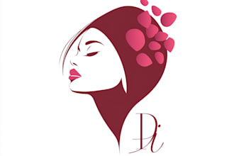draw fashion, beauty, cosmetic spa hair salon logo
