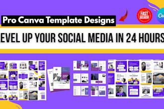 do bulk canva ebook design, social media posts, ads canva templates in 24 hours