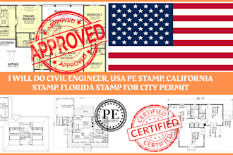 draw review and stamp engineering plan architectural drawing floor plan pe stamp
