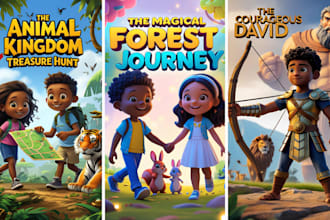 design 3d christian children book illustration story book  bible illustration