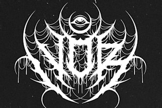 create trippy stoner doom psychedelic metal band logo design