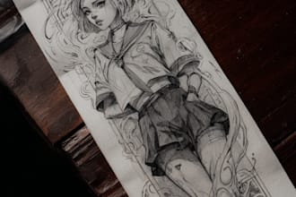 custom anime tattoo sleeve drawing sketch by renowned tattoo