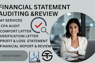 prepare CPA certified financial statements, audit report, income statement