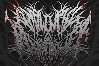 create death, black metal, grindcore, hardcore band logo