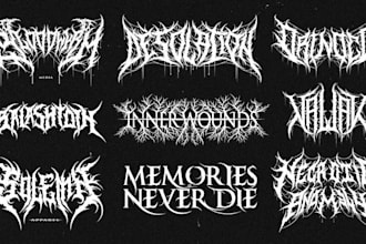 design you a brutal death metal, slamming, deathcore logo
