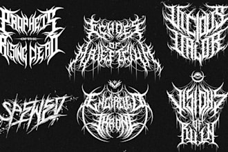 create hardcore,punk,metal band logo with raw style