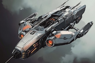 create spaceship concept art for you
