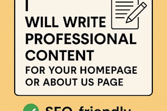 write professional content for your website homepage or about us page