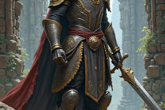 do an fantasy illustration dnd character art concept design