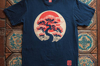 make a custom japanese style t shirt design, anime