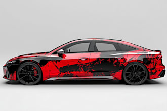 create professional car wrap and mockup for your vehicle