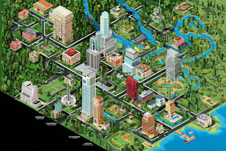 draw a unique vector or isometric map