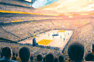 draw sport illustration, basketball illustration, stadium