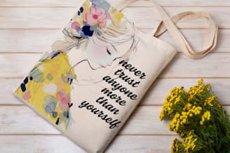 create unique tote bag illustrations for print