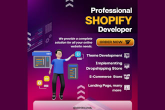 build a custom shopify ecommerce store and landing page