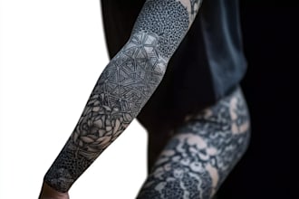 create sleeve tattoo design in geometric style
