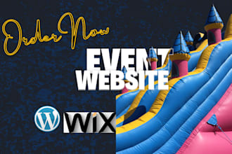 design event decor, bounce house, party and wedding planner websites