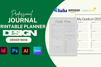 design custom journal canva editable printable journal tracker checklist pdf kdp