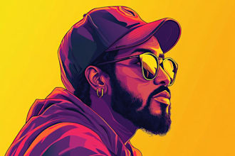 made a professional vector portrait for you