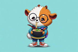draw cute animal cartoon mascot character
