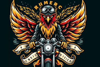 design bird phoenix biker racing mascot logo