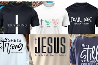 custom typography christian t shirt and clothing design