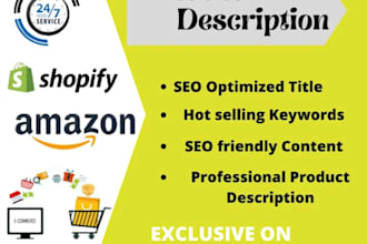 write SEO optimized product listings, descriptions platforms