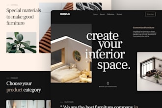 design a modern furniture brand website on figma UI UX for shopify or wordpress