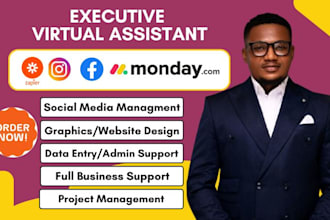 be your long term executive virtual assistant, monday crm, social media manager