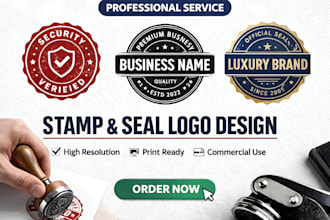 design rubber stamp, wax seal, or official seal logo in 24 hours