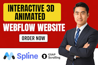 interactive 3d animated webflow website 3d spline 3d gsap scrolling animation