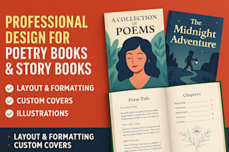 design custom poem book, storybook, and poetry book cover