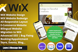responsive wix website design, wix redesign, wix estore, wix blog, SEO, booking