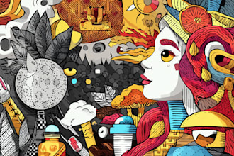 create doodle illustration for any project