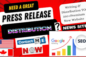 write PR article and do press release distribution in 24hrs