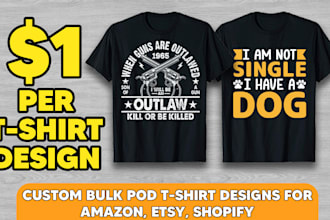 create trendy bulk custom t shirt designs for amazon, etsy, shopify