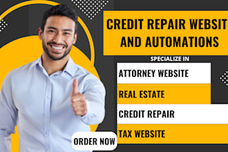 setup credit repair automations and build credit repair website, landing page